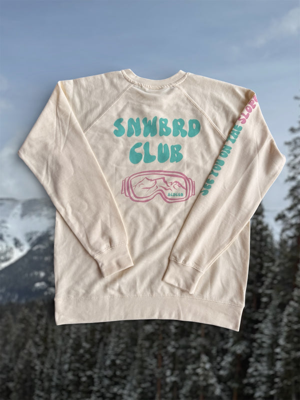 Snwbrd Club Lightweight Loopback Terry Crew | Alpine Cream