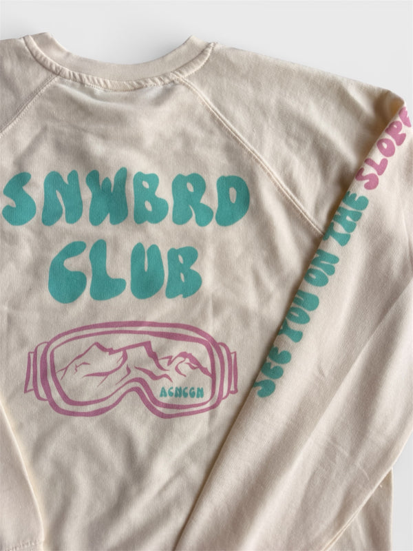 Snwbrd Club Lightweight Loopback Terry Crew | Alpine Cream