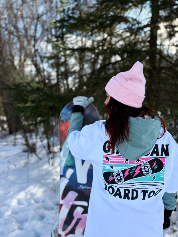 Girls Can Board Too Heavy Tee