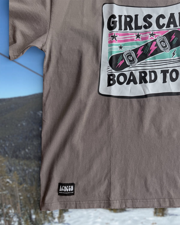 Girls Can Board Too Faded Tee