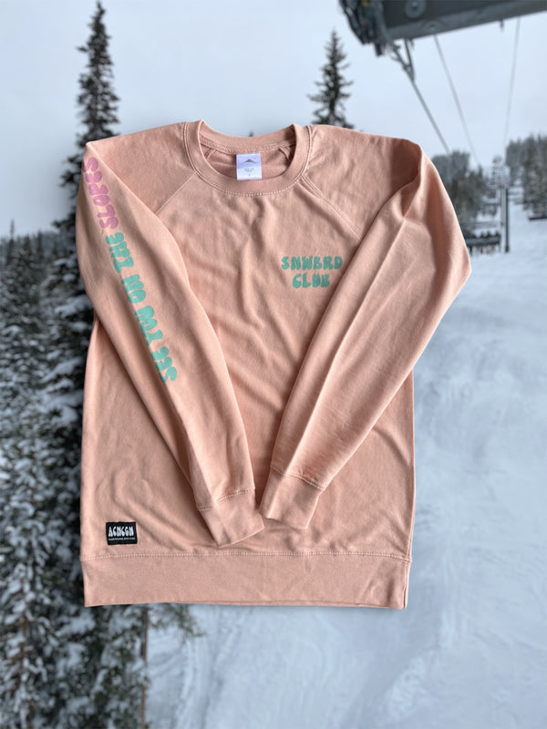Snwbrd Club Lightweight Loopback Terry Crew | Aprés Rose