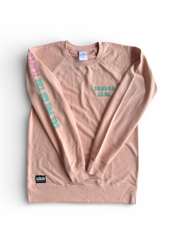 Snwbrd Club Lightweight Loopback Terry Crew | Aprés Rose