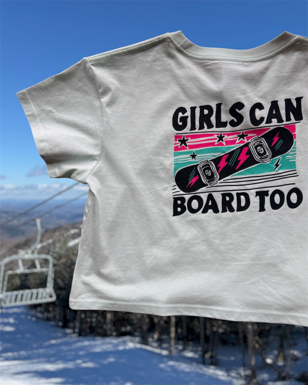 Girls can board too Crop Tee