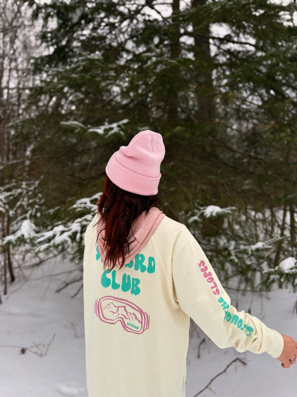 Snwbrd Club Lightweight Loopback Terry Crew | Alpine Cream