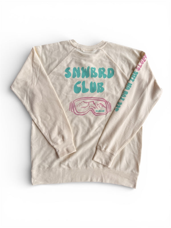 Snwbrd Club Lightweight Loopback Terry Crew | Alpine Cream
