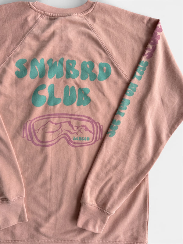 Snwbrd Club Lightweight Loopback Terry Crew | Aprés Rose