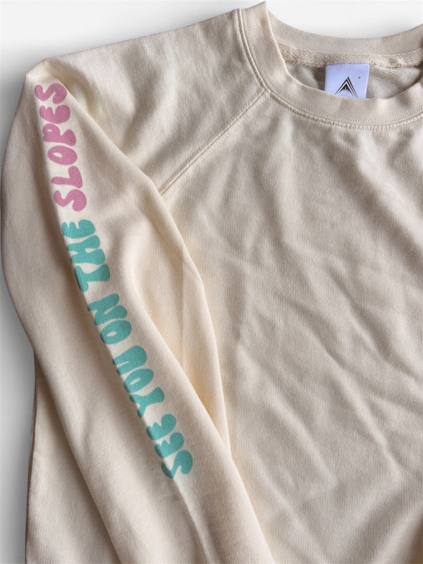 Snwbrd Club Lightweight Loopback Terry Crew | Alpine Cream