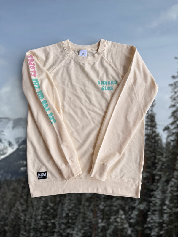 Snwbrd Club Lightweight Loopback Terry Crew | Alpine Cream