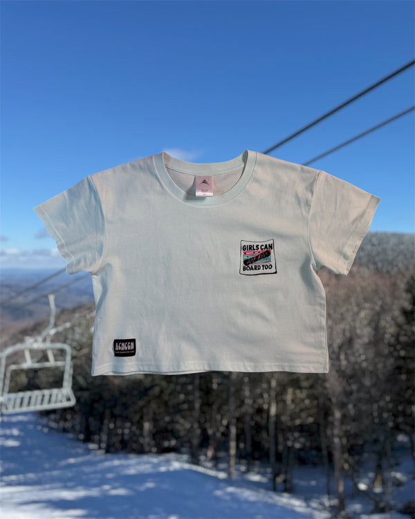 Girls can board too Crop Tee