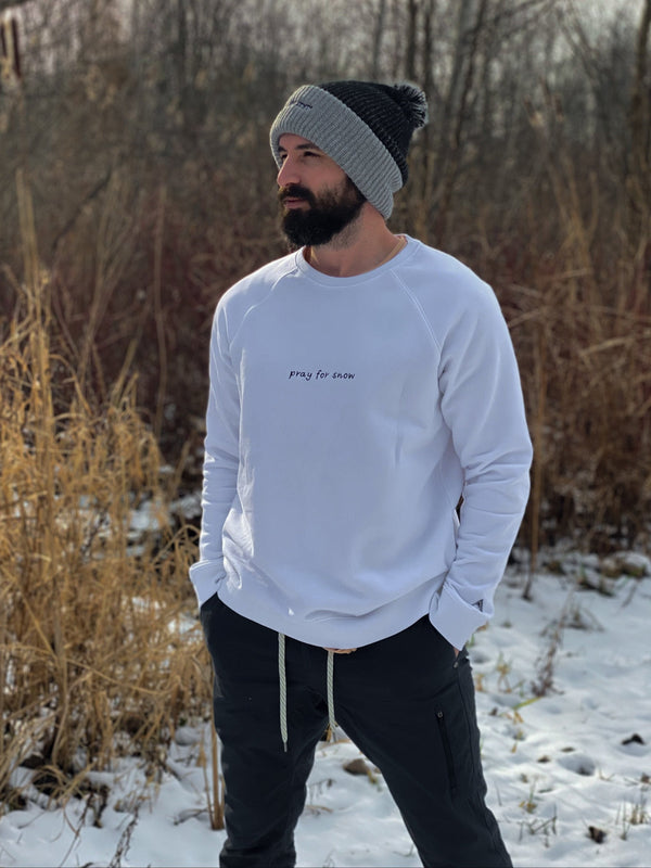 pray for snow organic sweatshirt