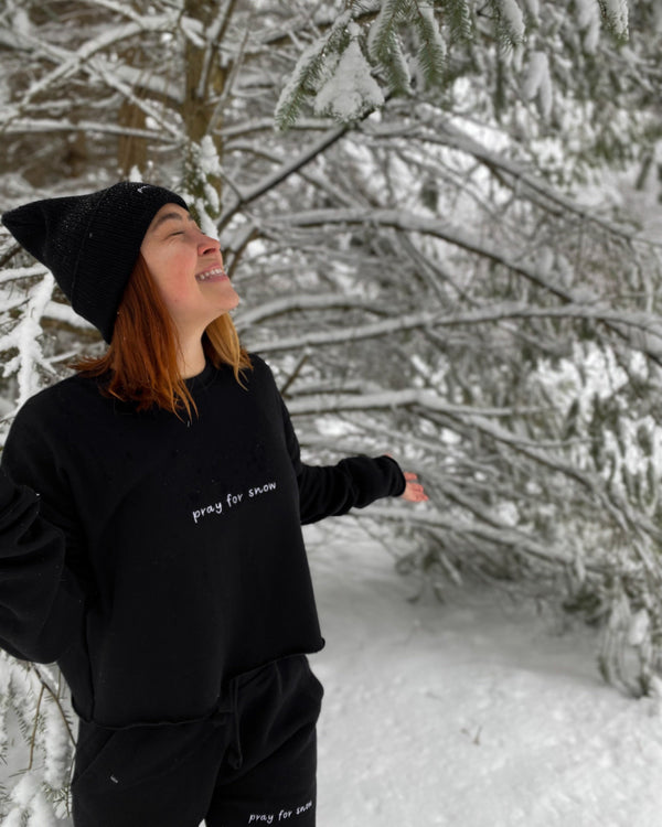 pray for snow crop sweatshirt