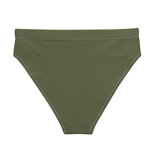 recycled high waisted bikini bottom | seaweed