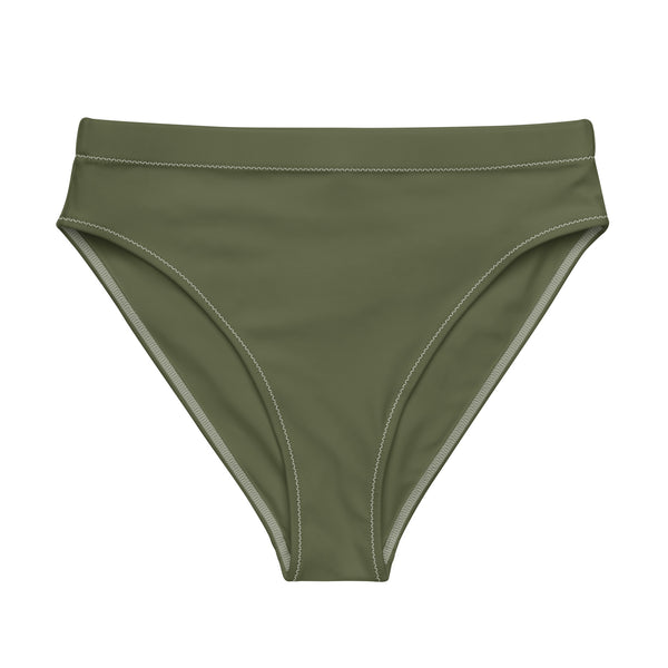 recycled high waisted bikini bottom | seaweed